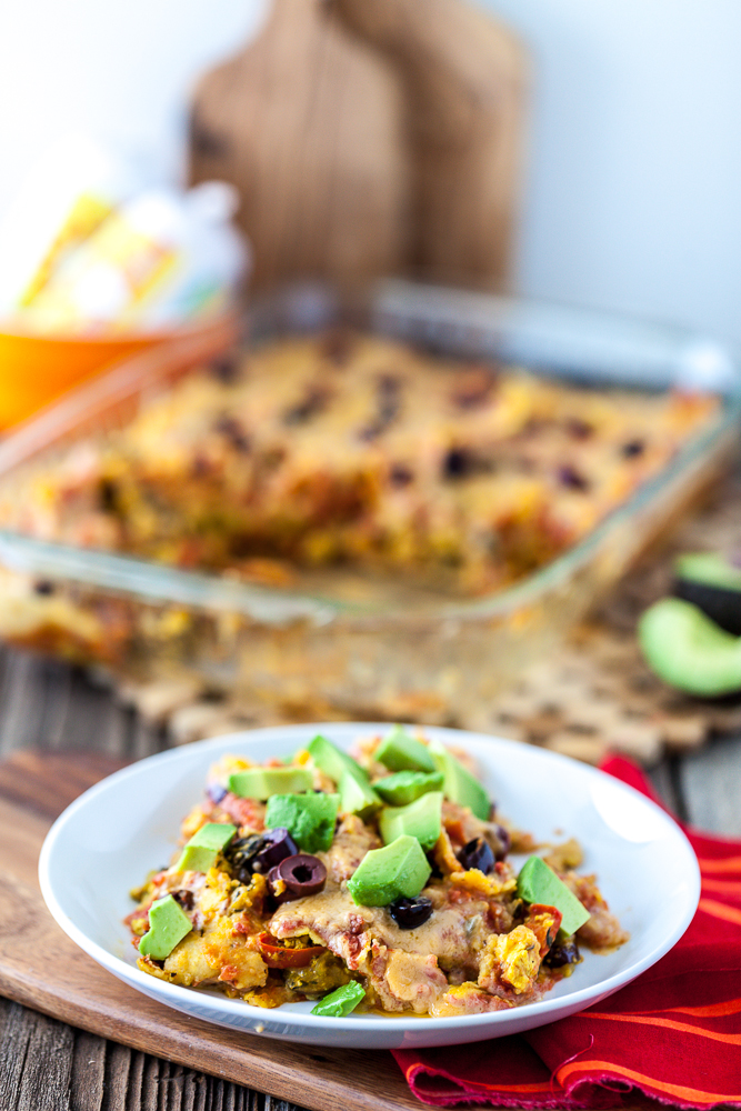 Nacho Cheese Tofu Scramble Enchiladas