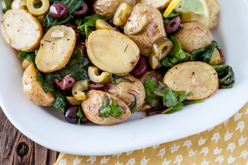 Warm Lemony Olive Potato Salad