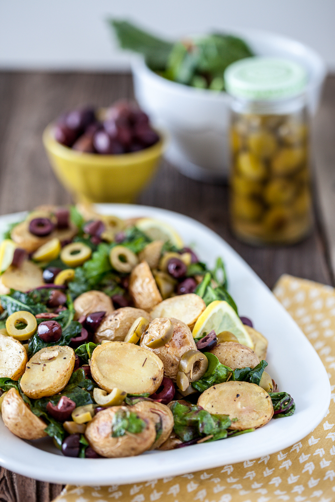 Warm Lemony Olive Potato Salad