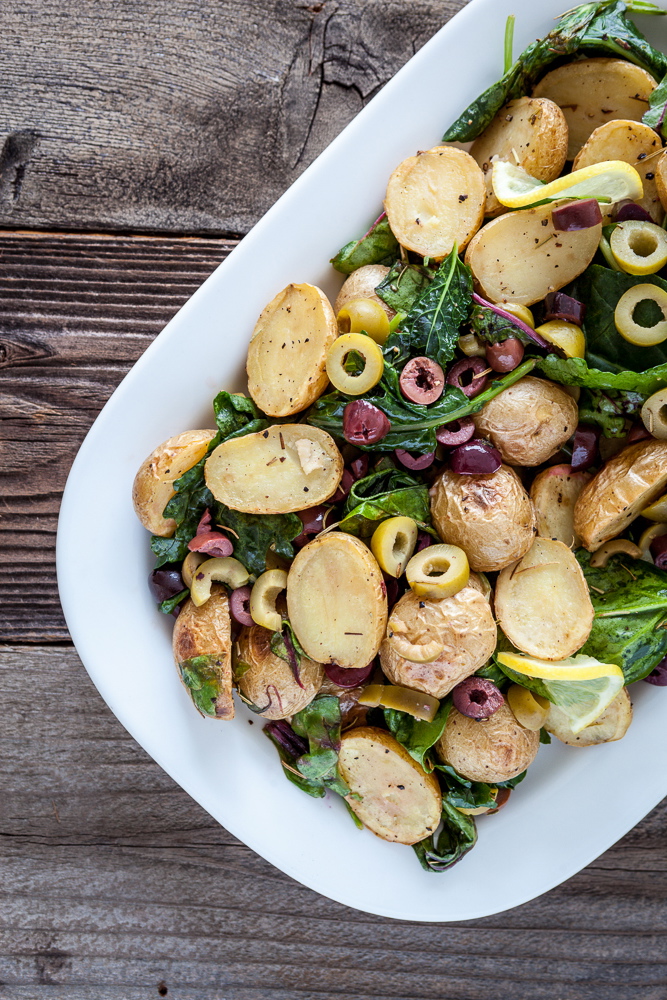 Warm Lemony Olive Potato Salad