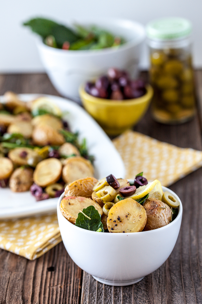 Warm Lemony Olive Potato Salad