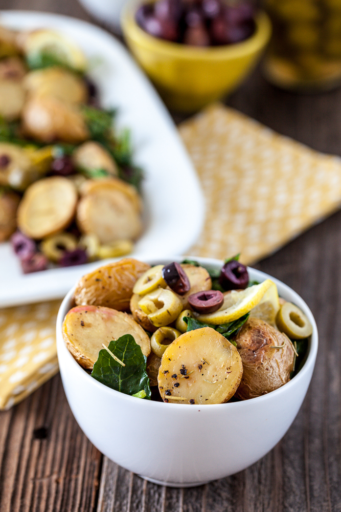 Warm Lemony Olive Potato Salad