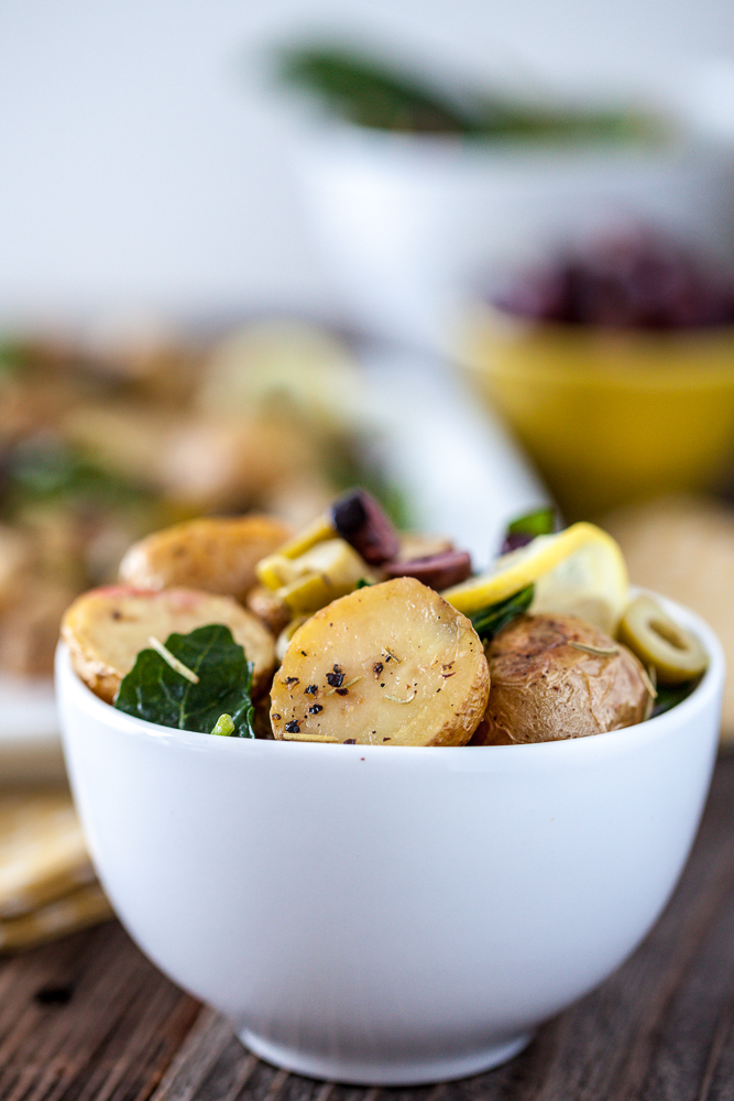 Warm Lemony Olive Potato Salad