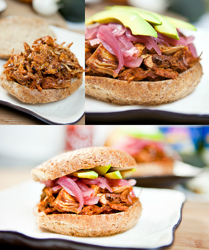 Jackfruit "Pulled Pork" Sammies with Pickled Onions