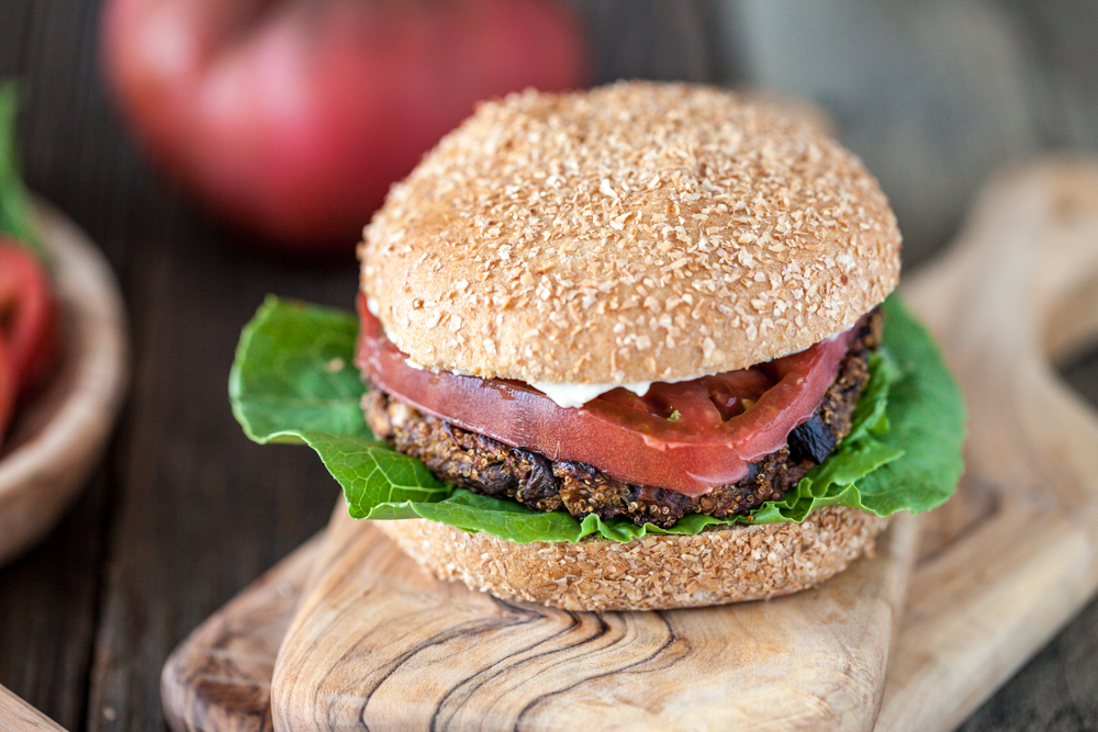 Amaranth Eggplant Burgers with Sriracha Tahini Sauce