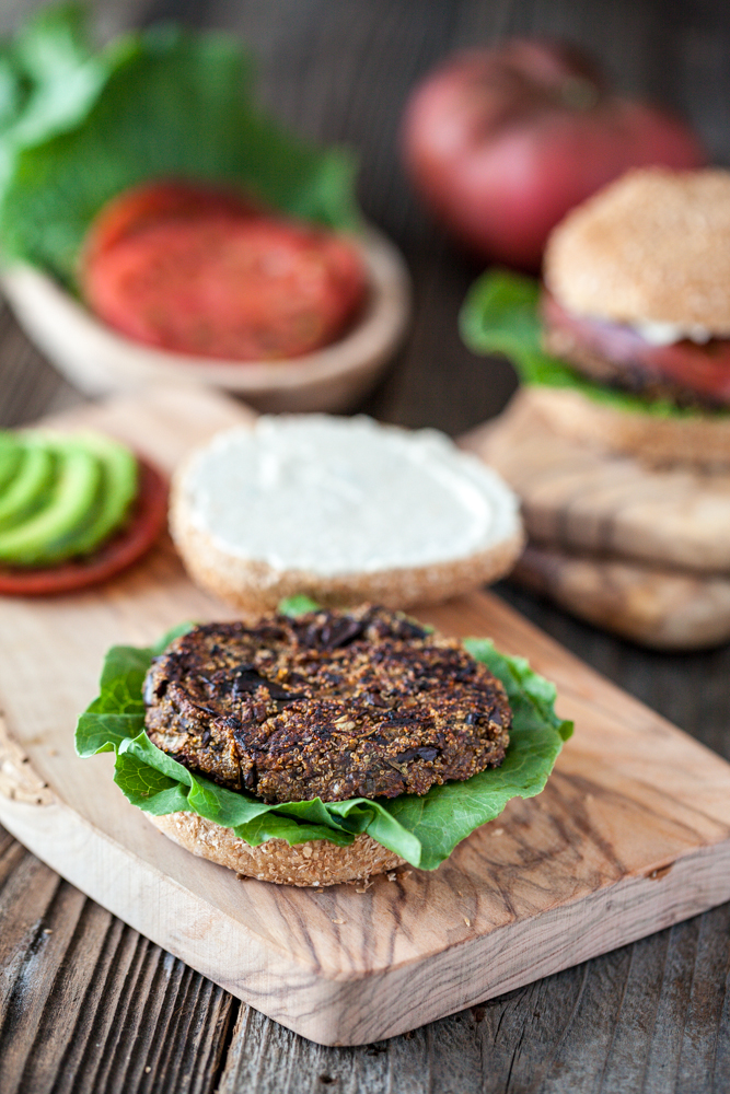 Amaranth Eggplant Burgers with Sriracha Tahini Sauce