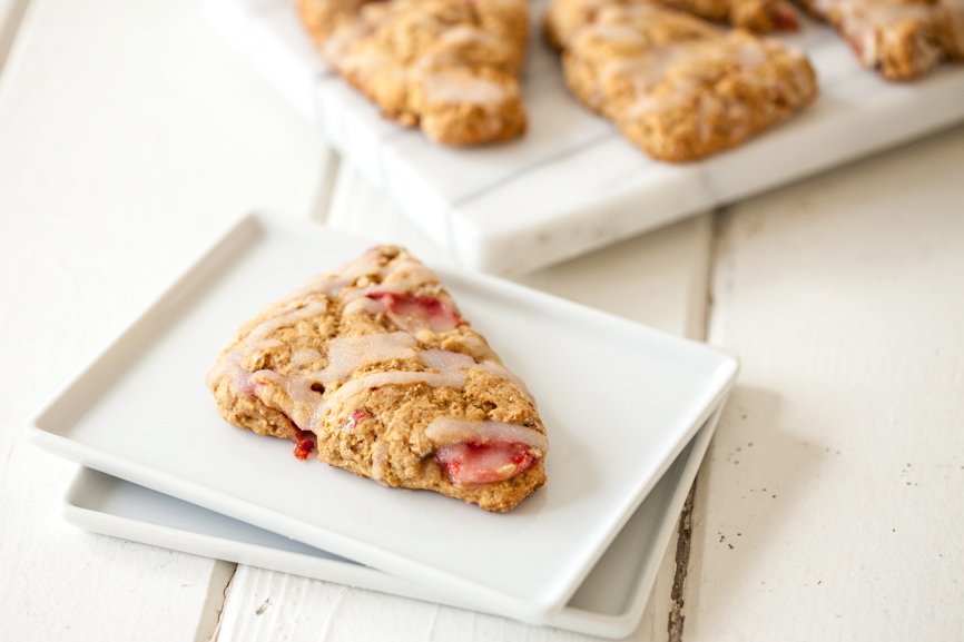 Strawberry Lemon Scones with Lemon Glaze