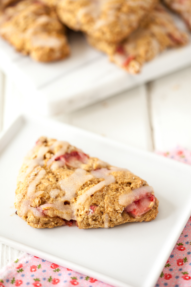 Strawberry Lemon Scones with Lemon Glaze