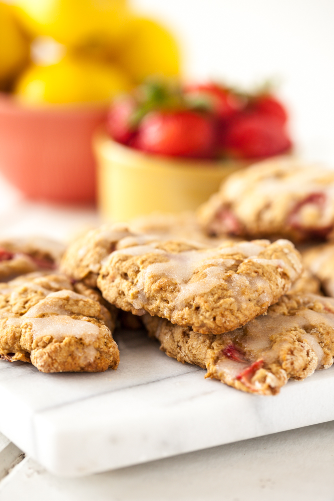 Strawberry Lemon Scones with Lemon Glaze