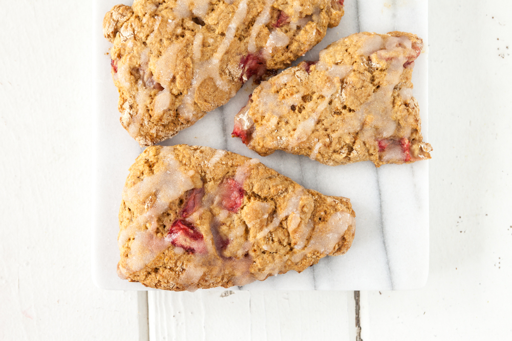 Strawberry Lemon Scones with Lemon Glaze