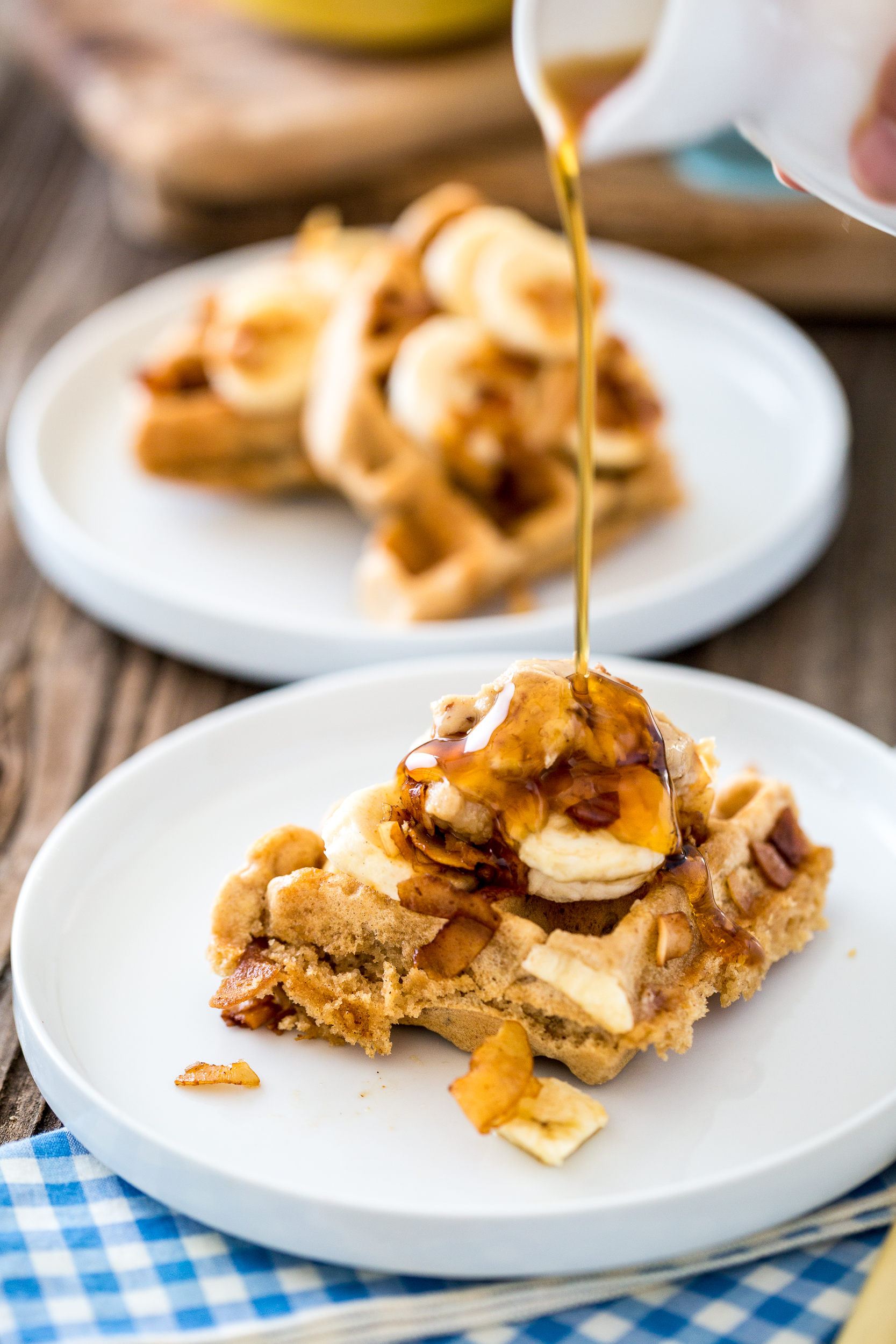 Maple Bacon Peanut Butter Waffles