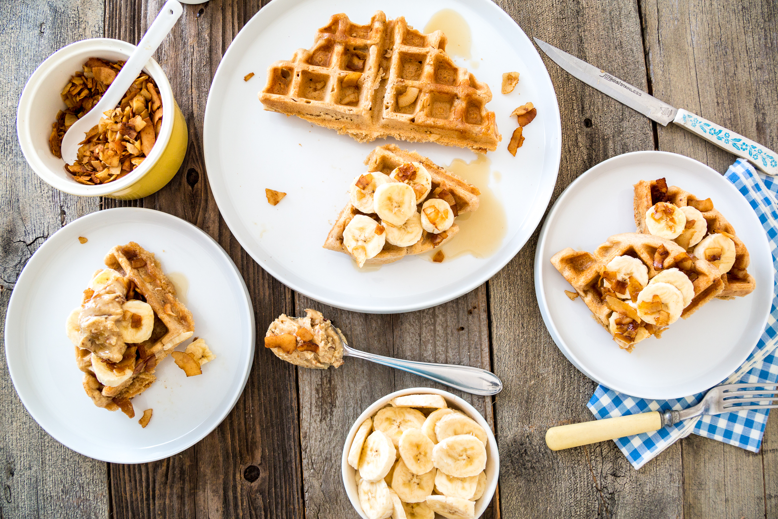 Maple Bacon Peanut Butter Waffles