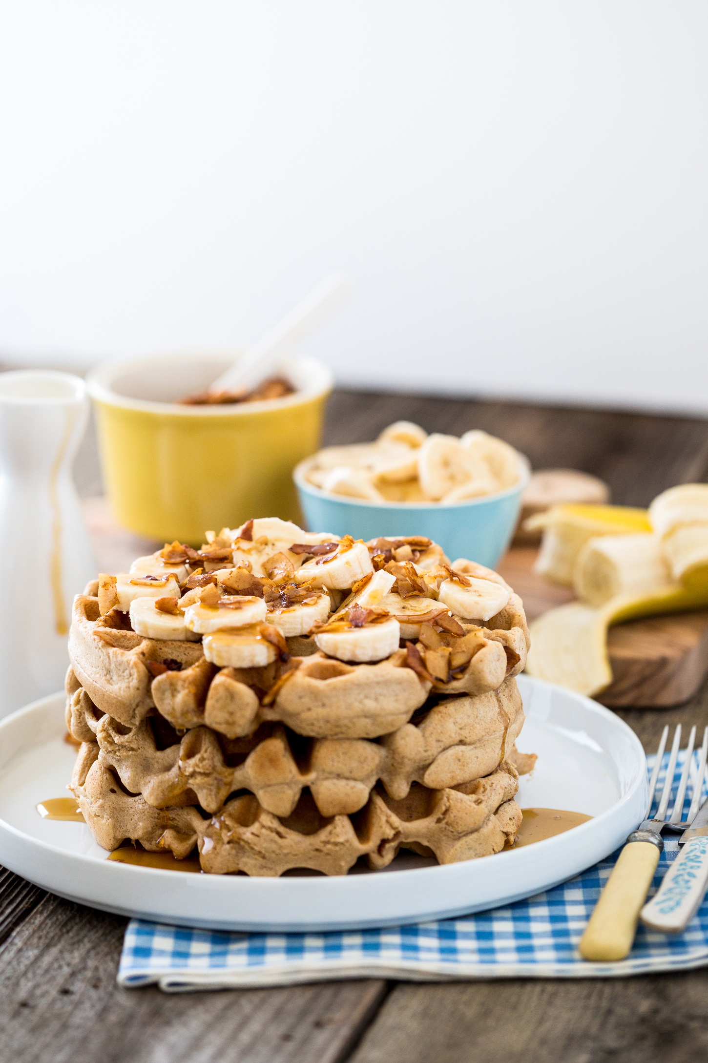 Maple Bacon Peanut Butter Waffles