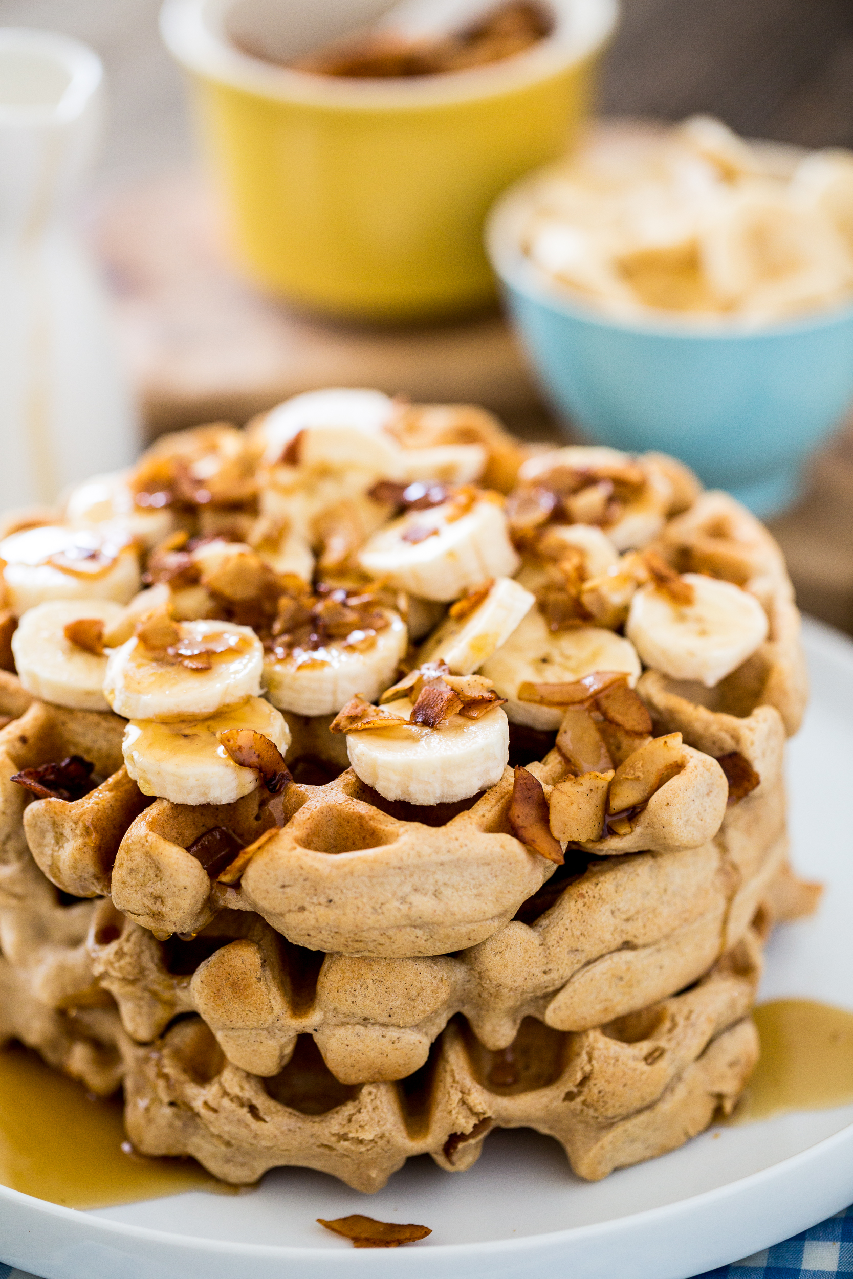 Maple Bacon Peanut Butter Waffles