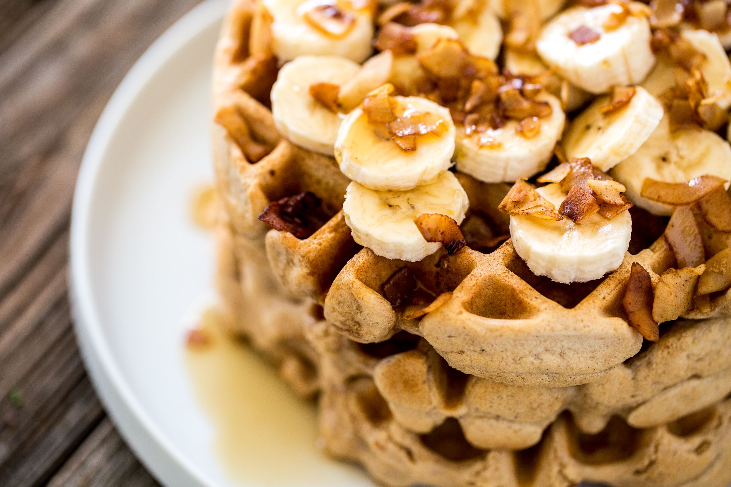 Maple Bacon Peanut Butter Waffles