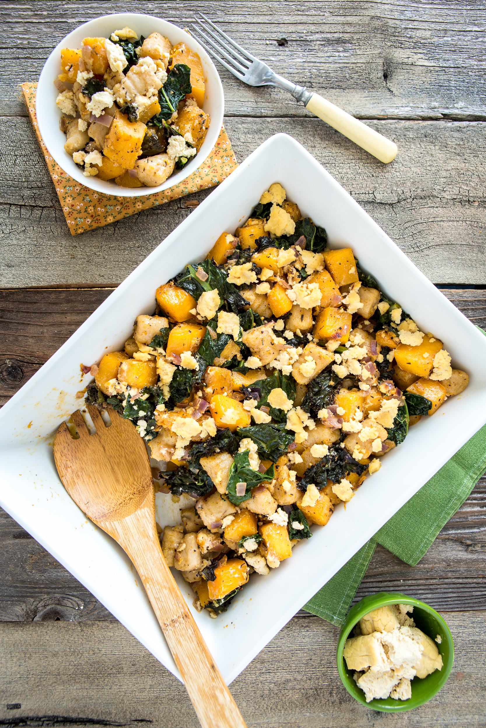 Butternut Squash, Kale, Chèvre & Gnocchi Casserole