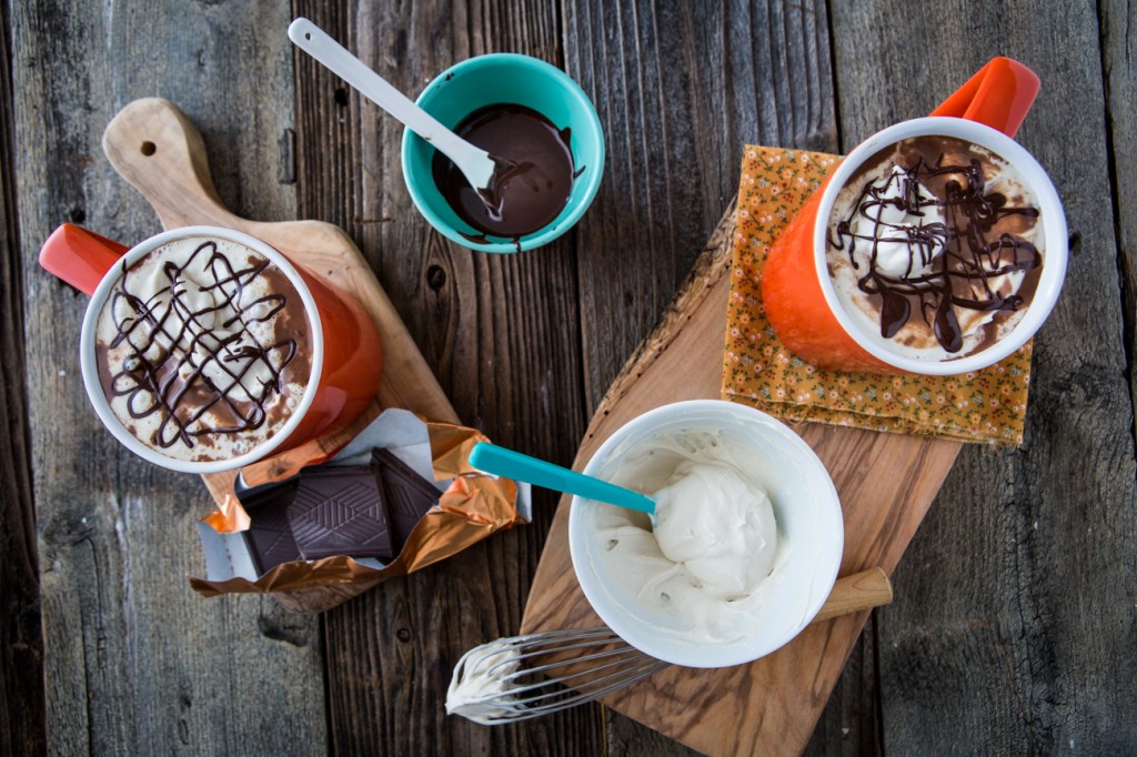 Vegan, Protein-Rich Hot Chocolate with Peanut Butter Whipped Cream