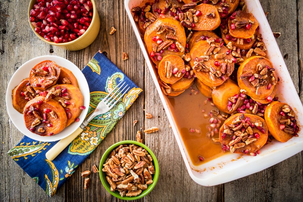 Pomegranate Orange Sweet Potato Bake