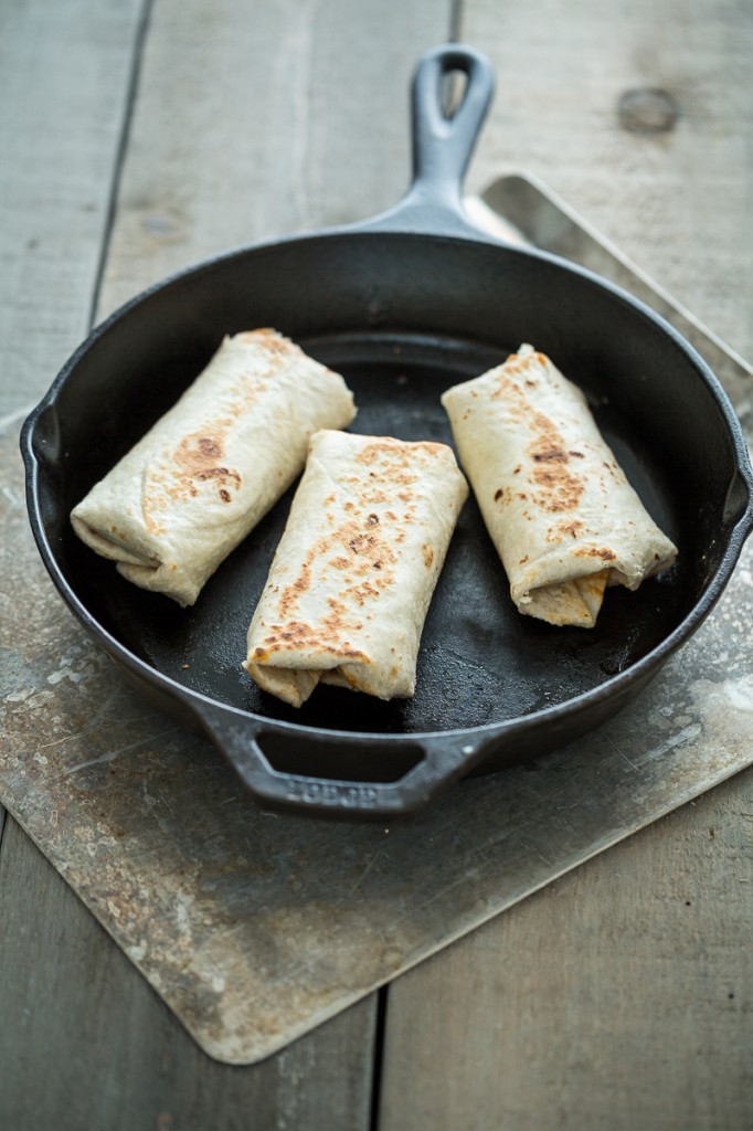 Mini Skillet-Grilled Chili Cheese Burritos