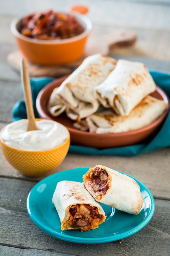 Mini Skillet-Grilled Chili Cheese Burritos