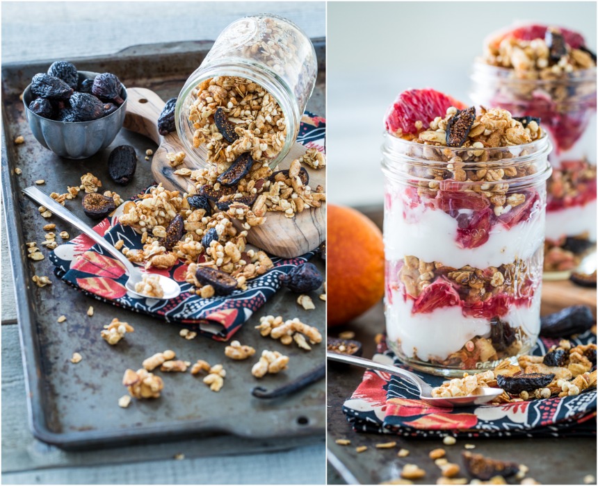 Vanilla Almond Fig Granola Parfaits with  Blood Oranges