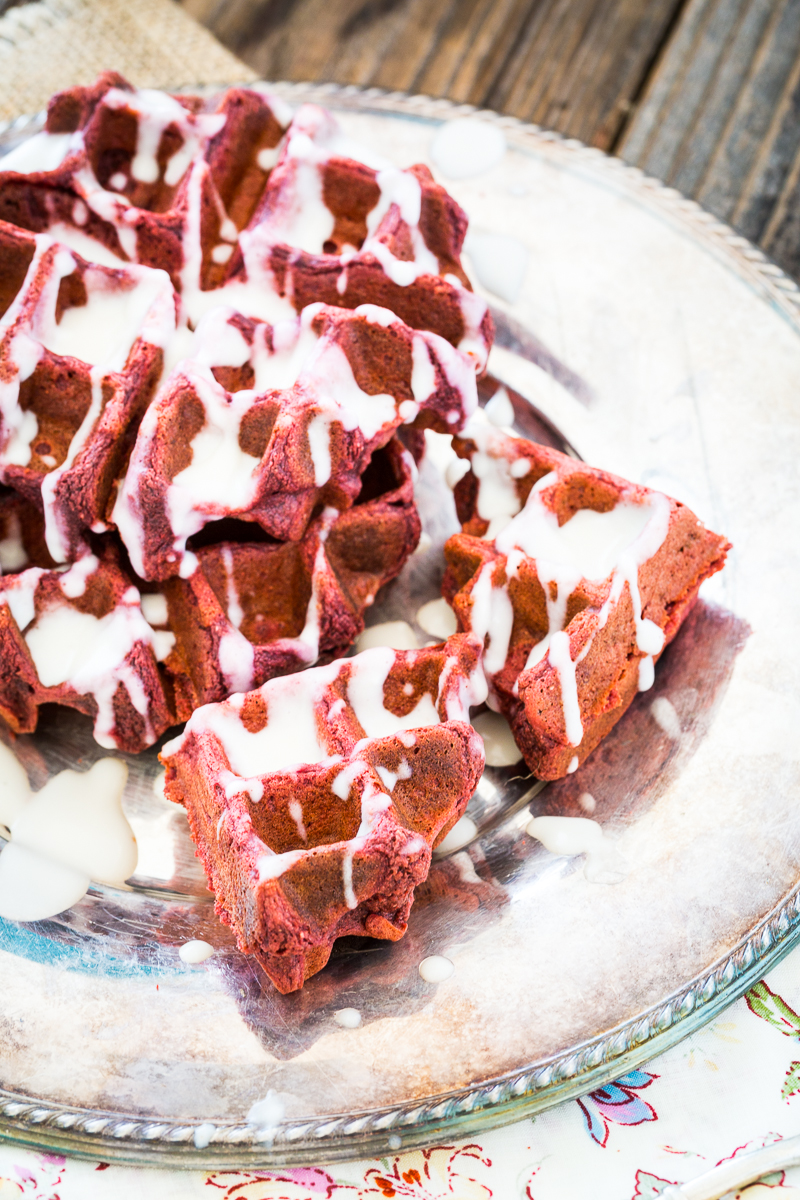 Sugar-Free Red Velvet Waffles with Cream Cheese