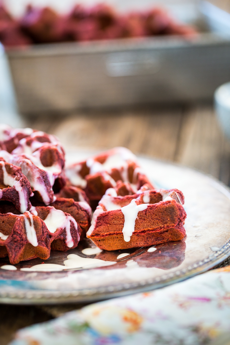 Sugar-Free Red Velvet Waffles with Cream Cheese