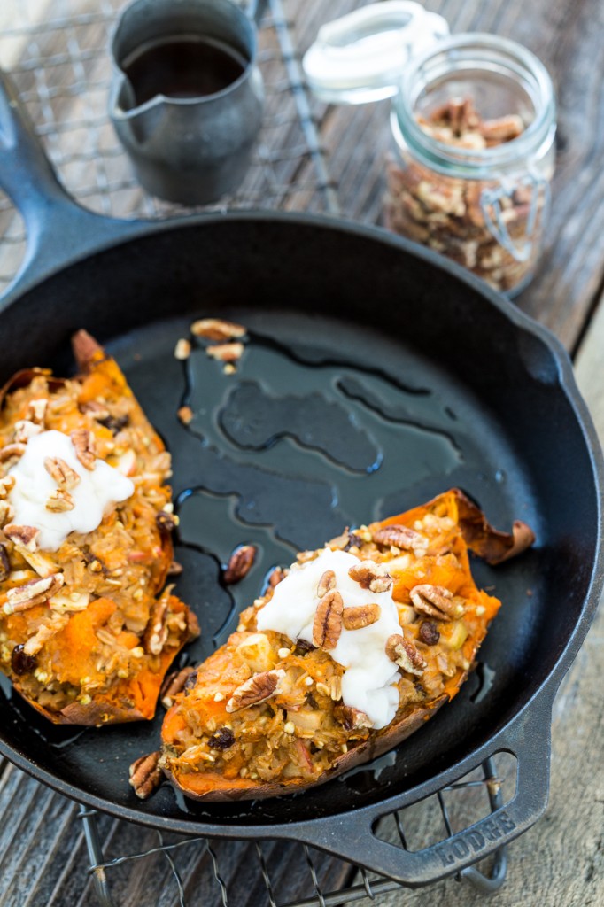 Twice-Baked, Oatmeal-Stuffed Sweet Potatoes