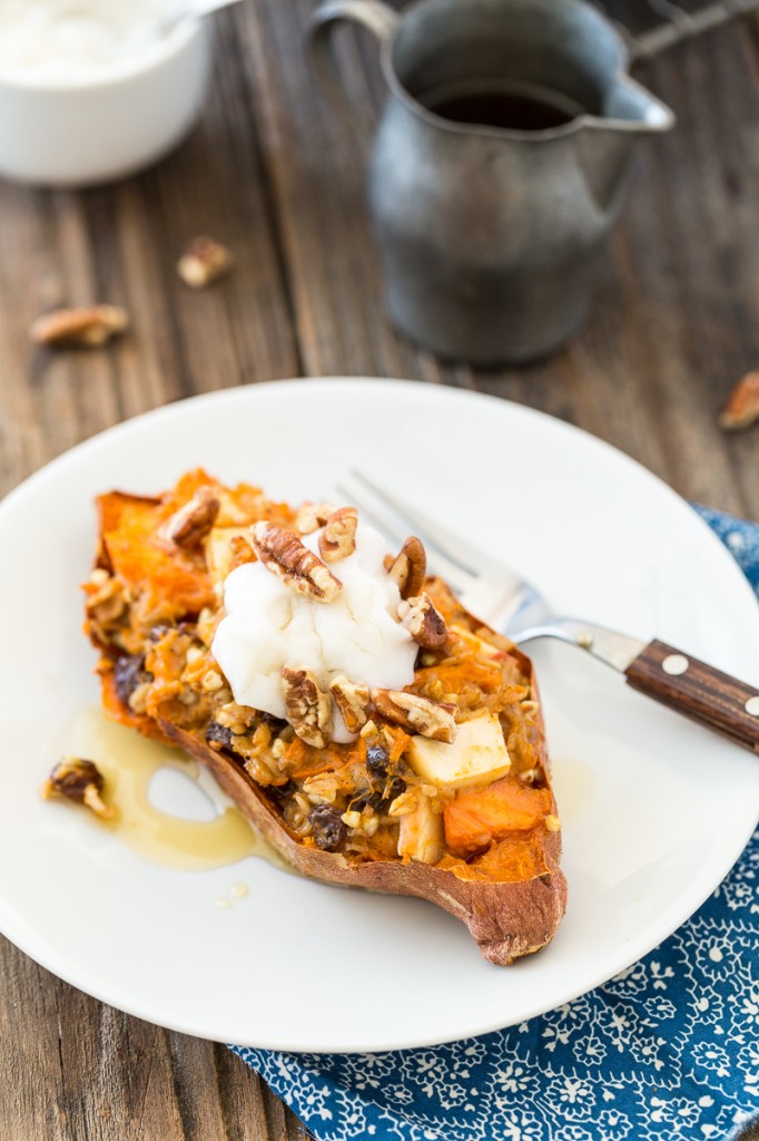 Twice-Baked, Oatmeal-Stuffed Sweet Potatoes