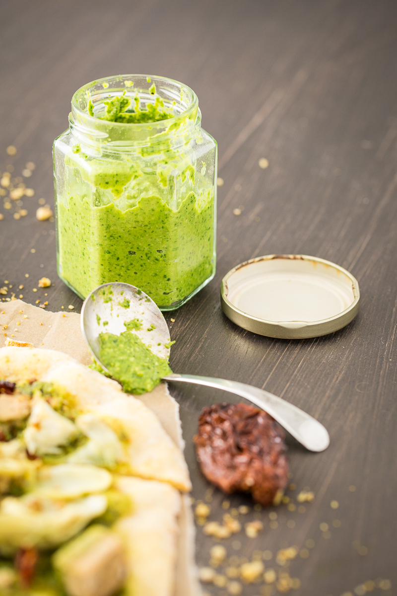 Vegan Chicken & Artichoke Pesto Pizza