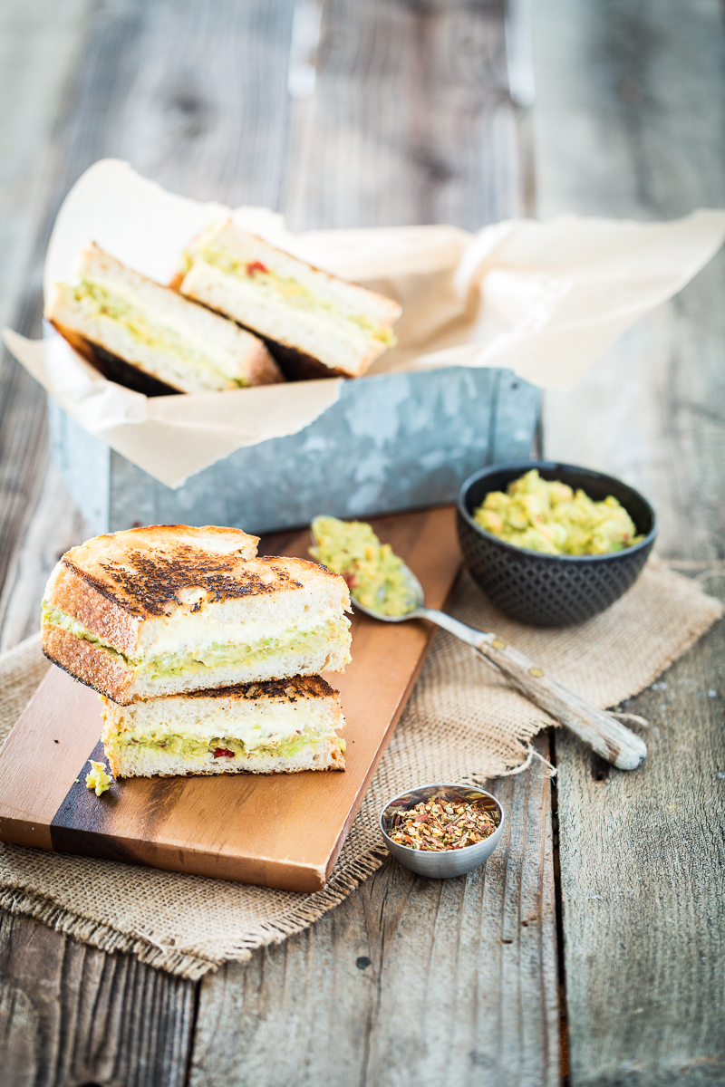 Harissa-Spiced Chickpea Avocado Salad Grilled Cheese Sandwiches