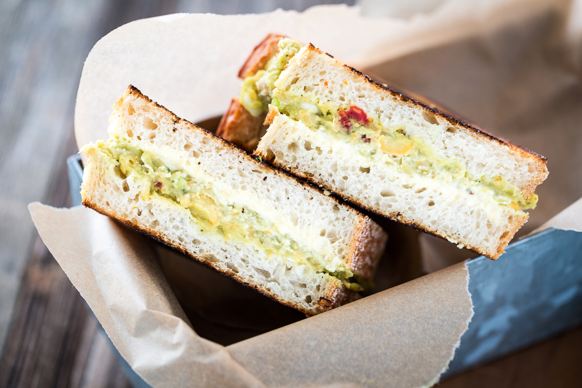 Harissa-Spiced Chickpea Avocado Salad Grilled Cheese Sandwiches