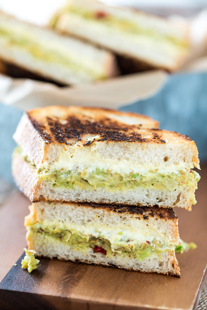 Harissa-Spiced Chickpea Avocado Salad Grilled Cheese Sandwiches