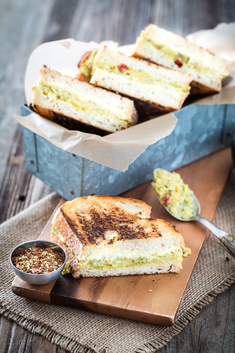 Harissa-Spiced Chickpea Avocado Salad Grilled Cheese Sandwiches