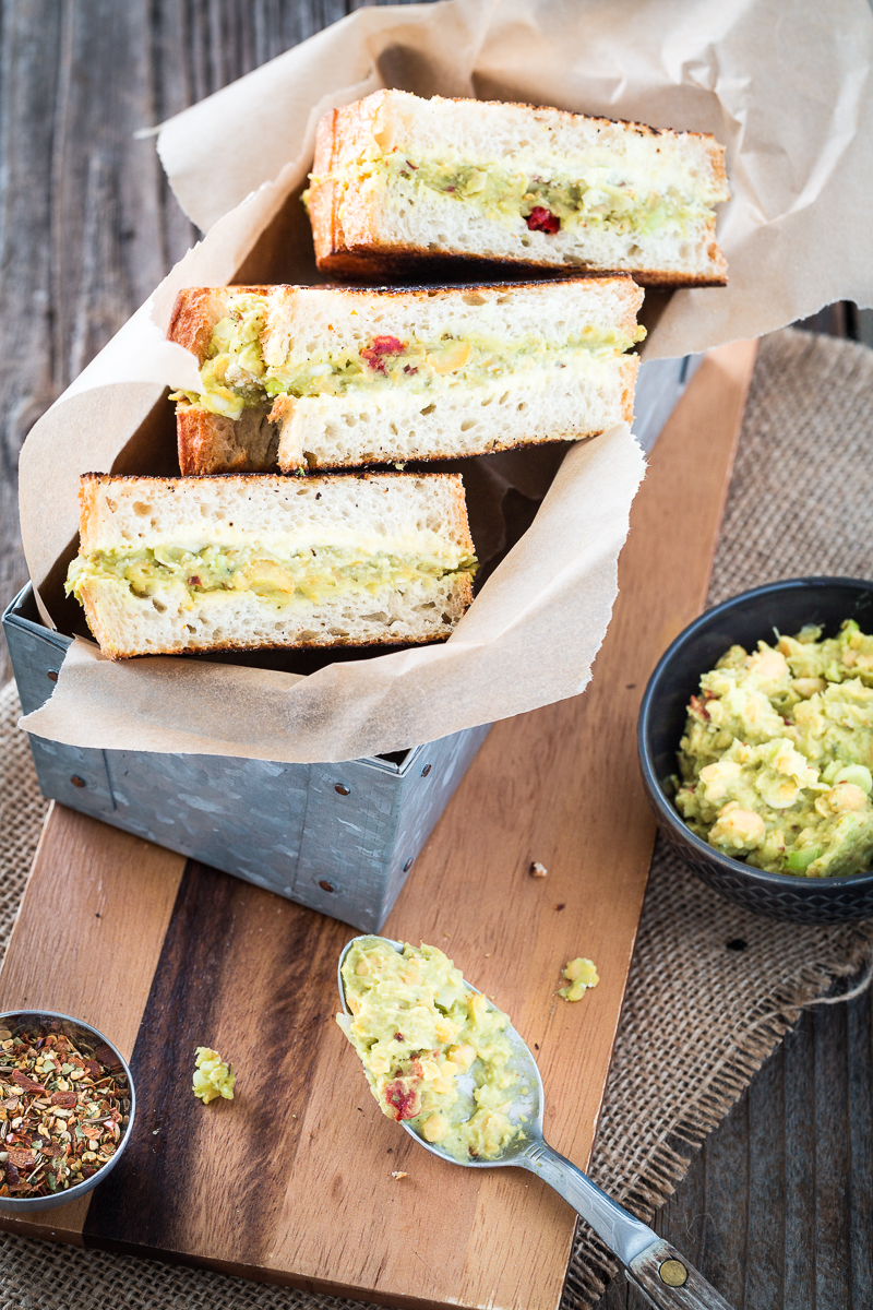 Harissa-Spiced Chickpea Avocado Salad Grilled Cheese Sandwiches