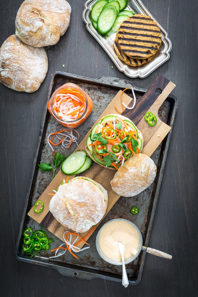 Lemongrass Tofu Banh Mi Burgers