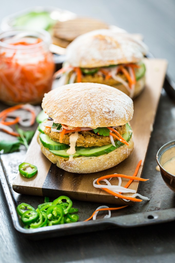 Lemongrass Tofu Banh Mi Burgers