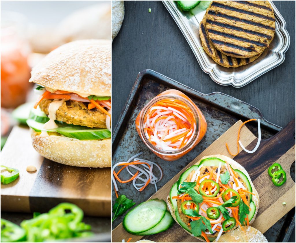 Lemongrass Tofu Banh Mi Burgers