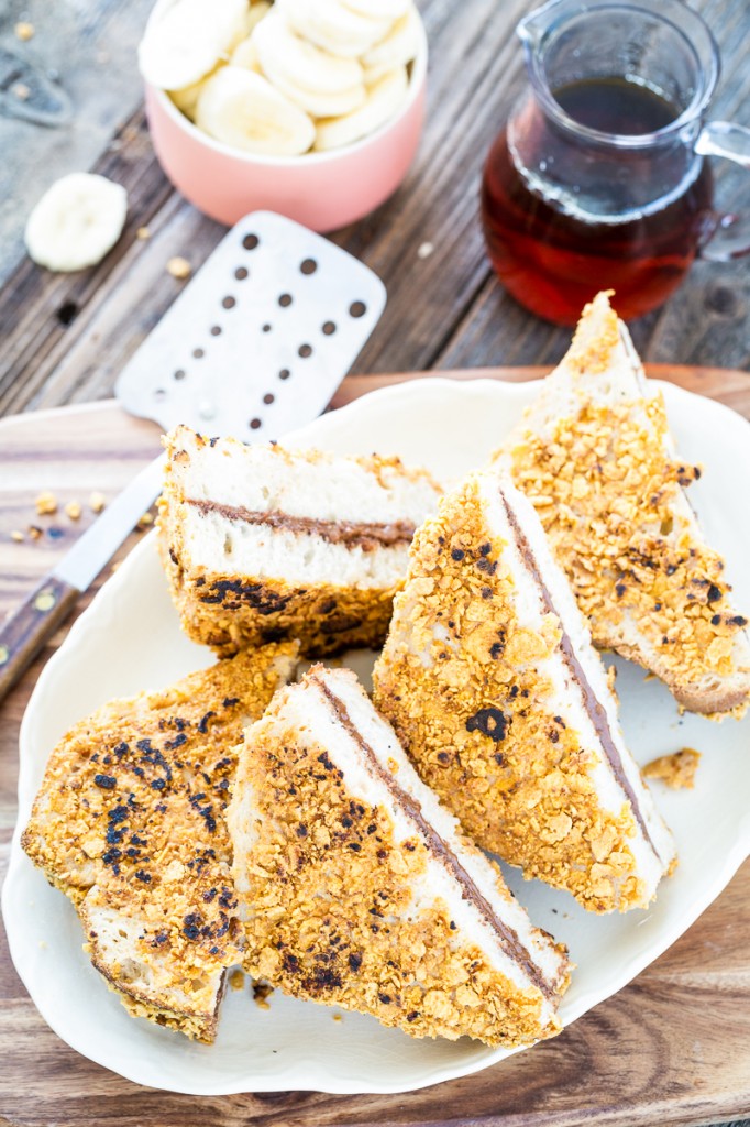 Crispy Chocolate Peanut Butter Stuffed French Toast