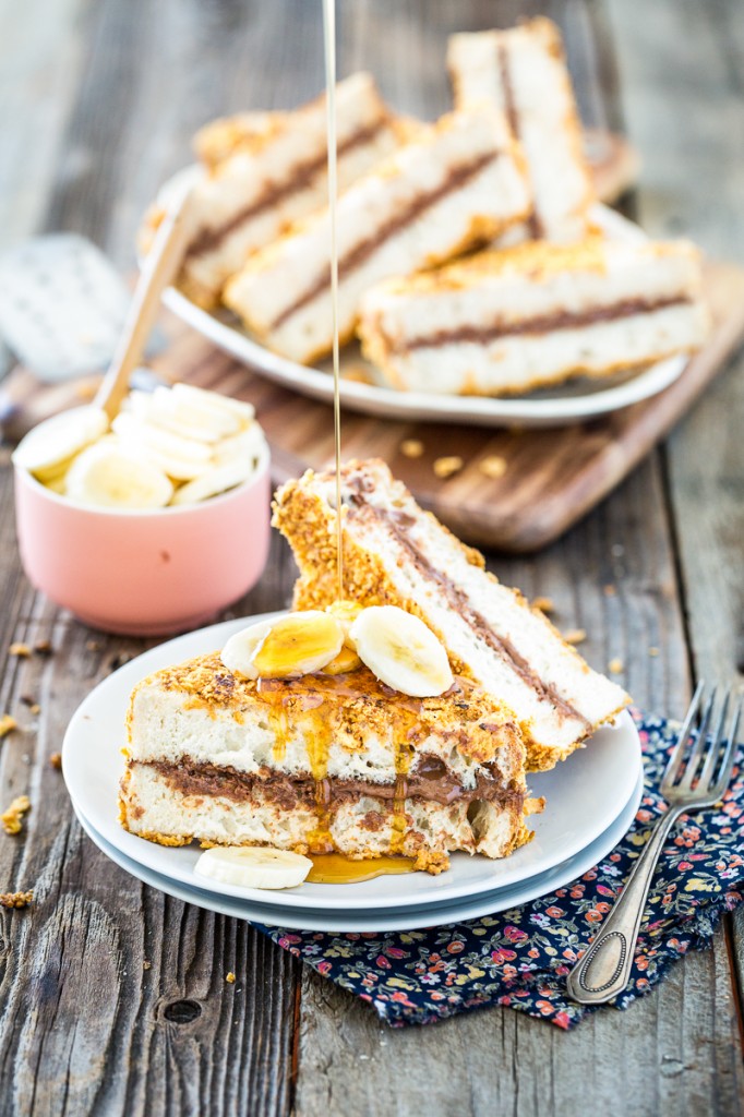 Crispy Chocolate Peanut Butter Stuffed French Toast