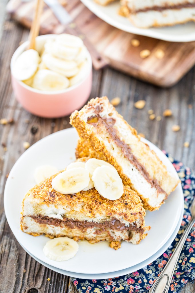 Crispy Chocolate Peanut Butter Stuffed French Toast