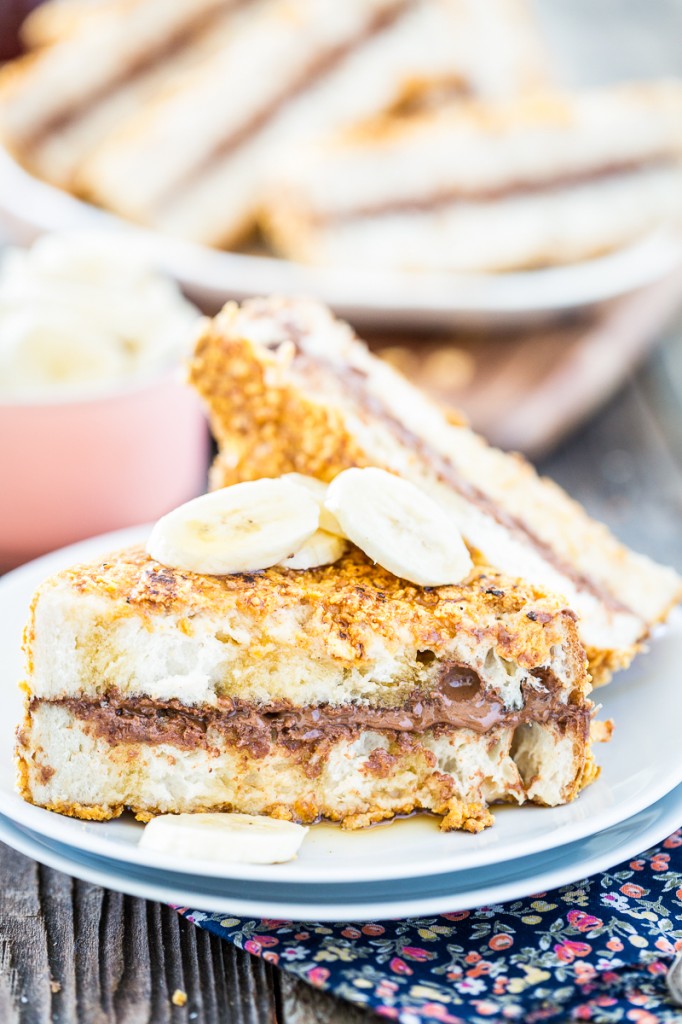 Crispy Chocolate Peanut Butter Stuffed French Toast