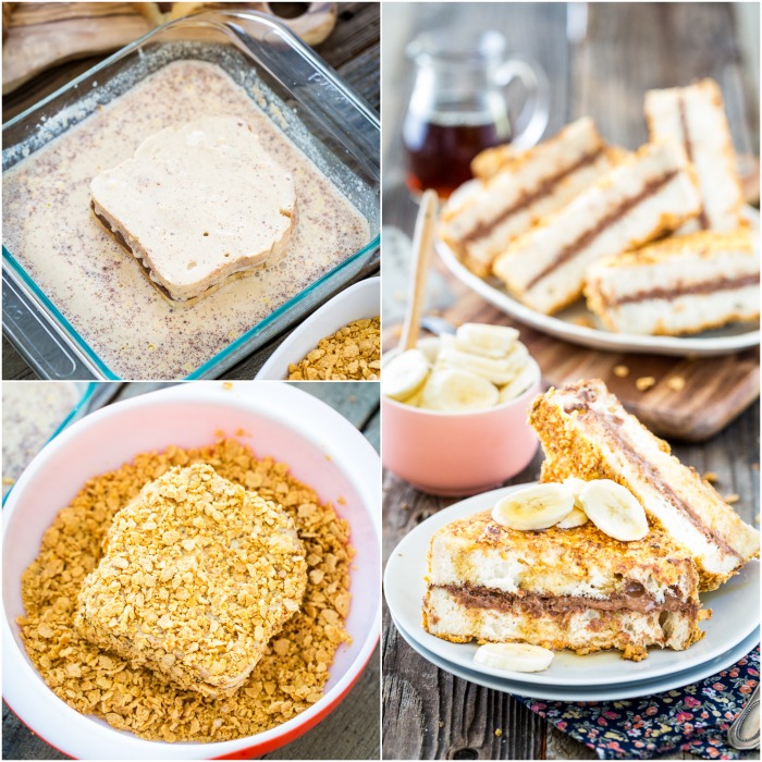 Crispy Chocolate Peanut Butter Stuffed French Toast