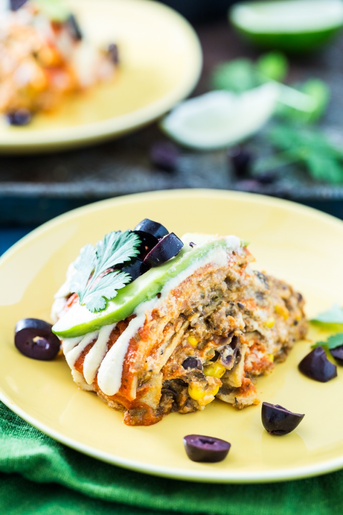 Vegan Stacked Enchilada Pie