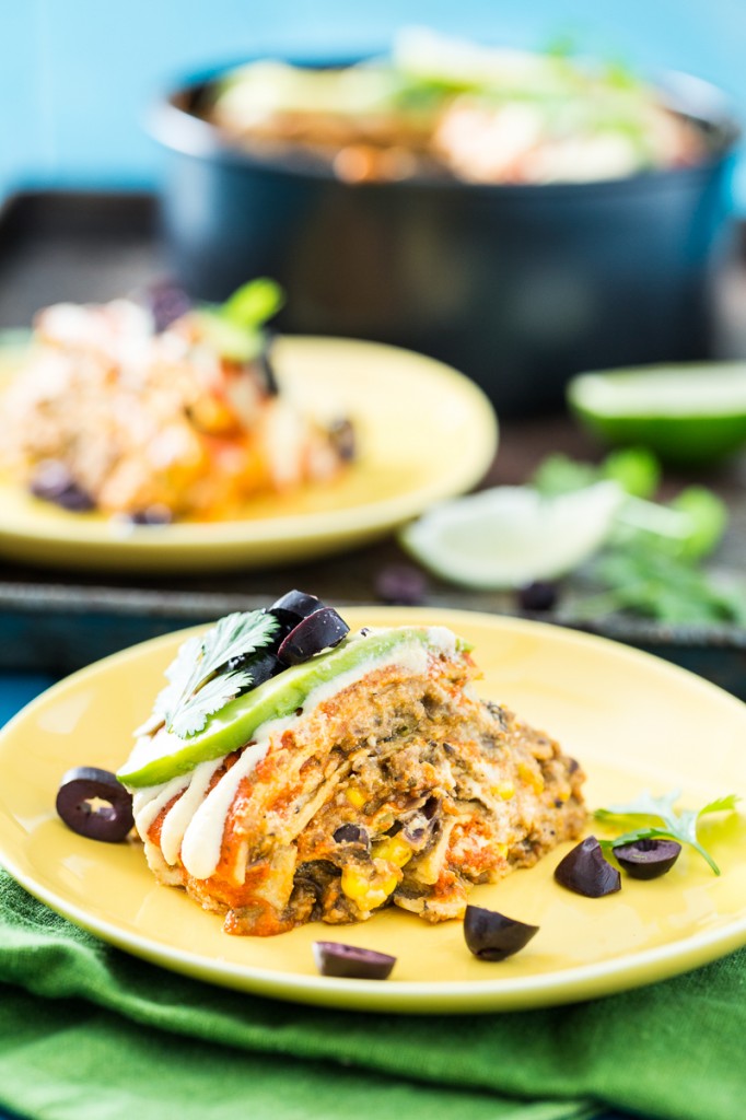 Vegan Stacked Enchilada Pie