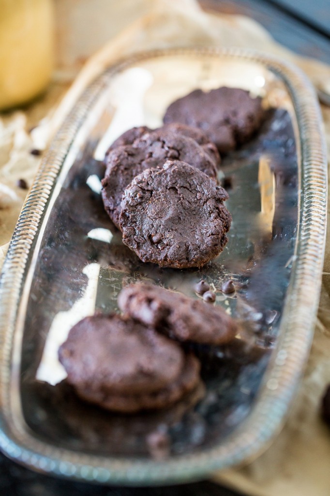 Flourless Double Chocolate Peanut Butter Cookies