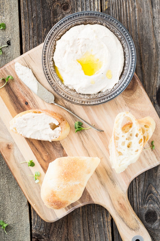 Portobello Bruschetta with Truffled White Bean Hummus