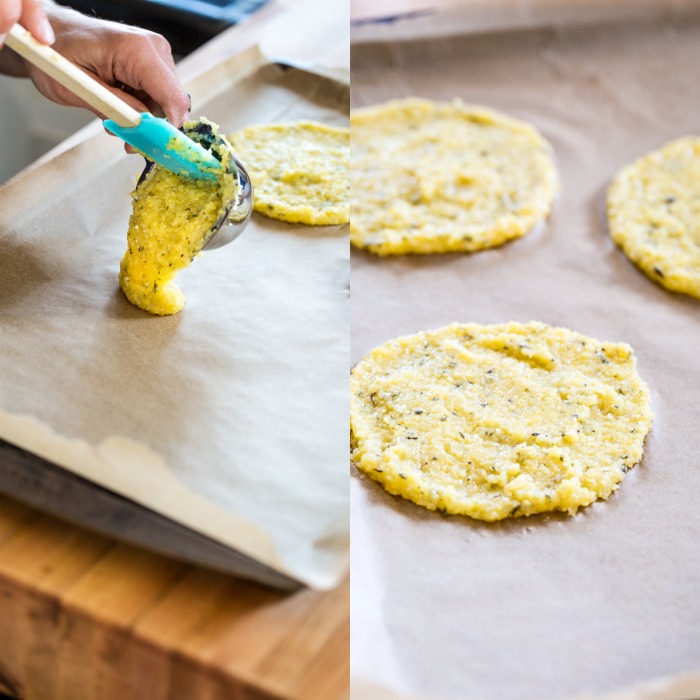 Caramelized Shallot & Fig Polenta Pizzas with Thyme & Pine Nuts