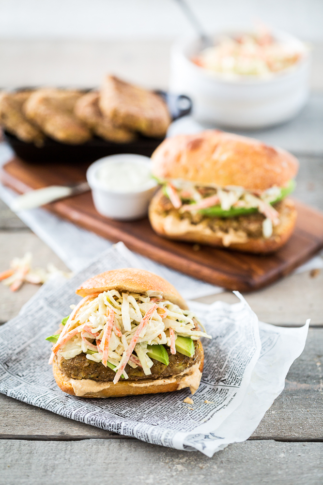 Filet O' Chickpea Sandwich with Tartar Sauce Slaw