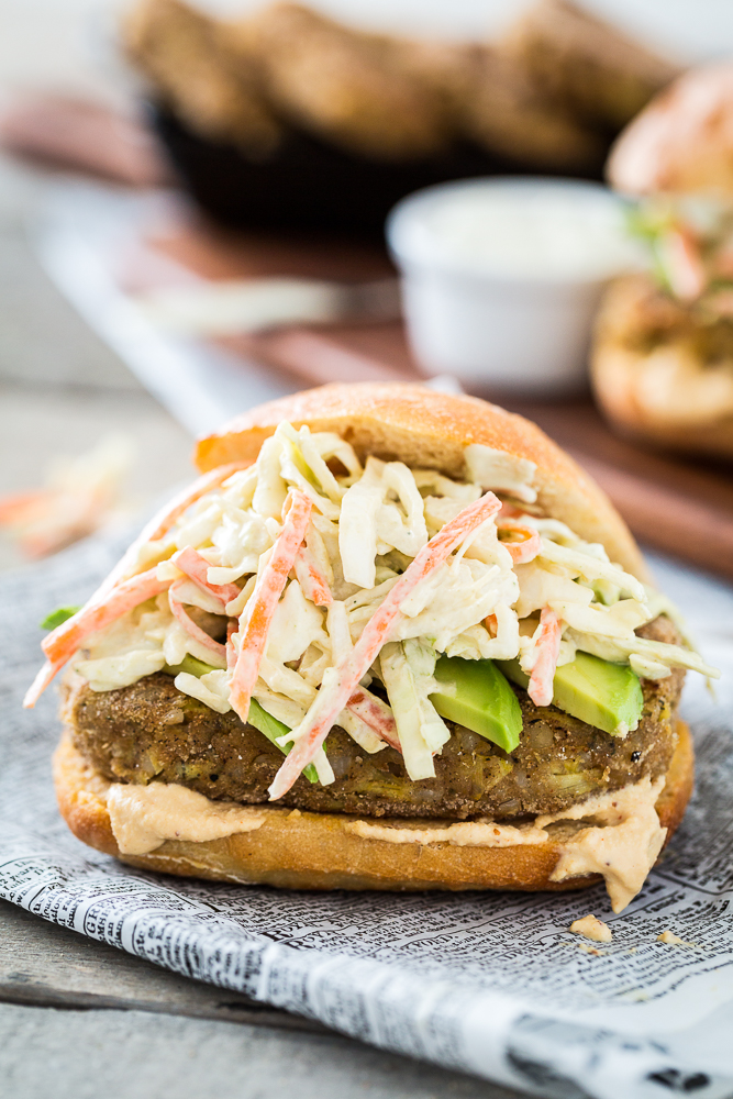 Filet O' Chickpea Sandwich with Tartar Sauce Slaw